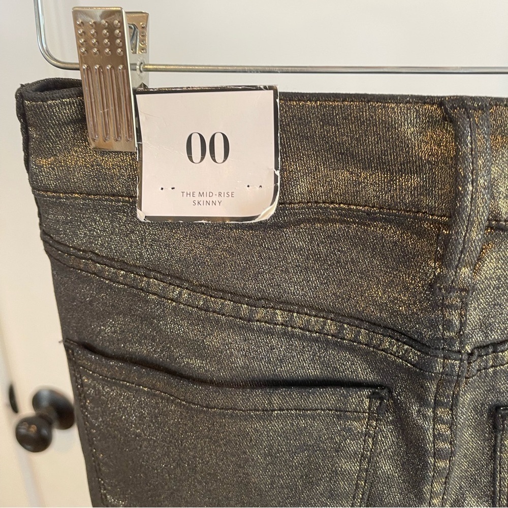 White House Black Market Mid-Rise Metallic Skinny Jean - 00 - Picture 5 of 7